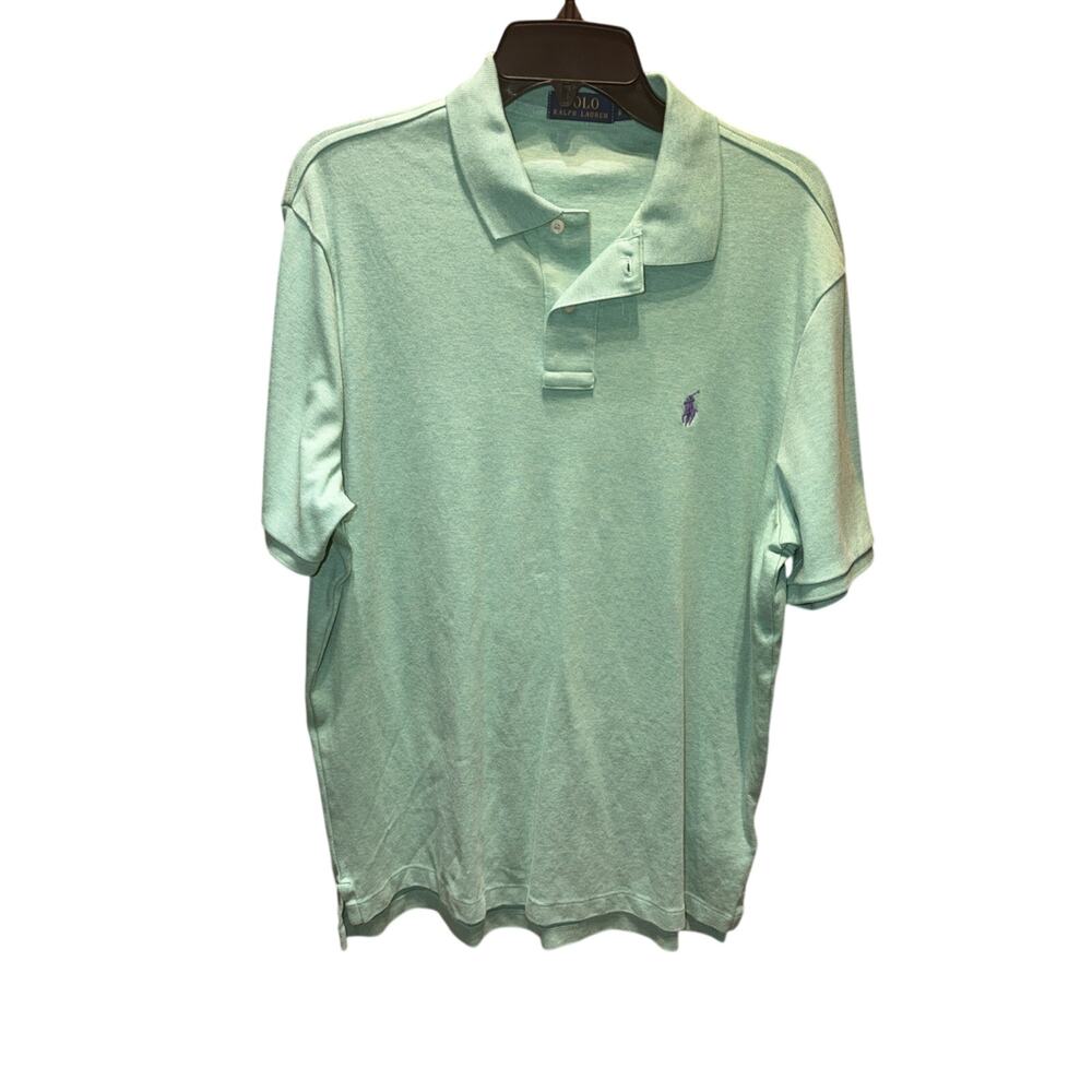 Polo Ralph Lauren Polo Shirt Mens Size Large Green Cotton Pony Logo Short Sleeve